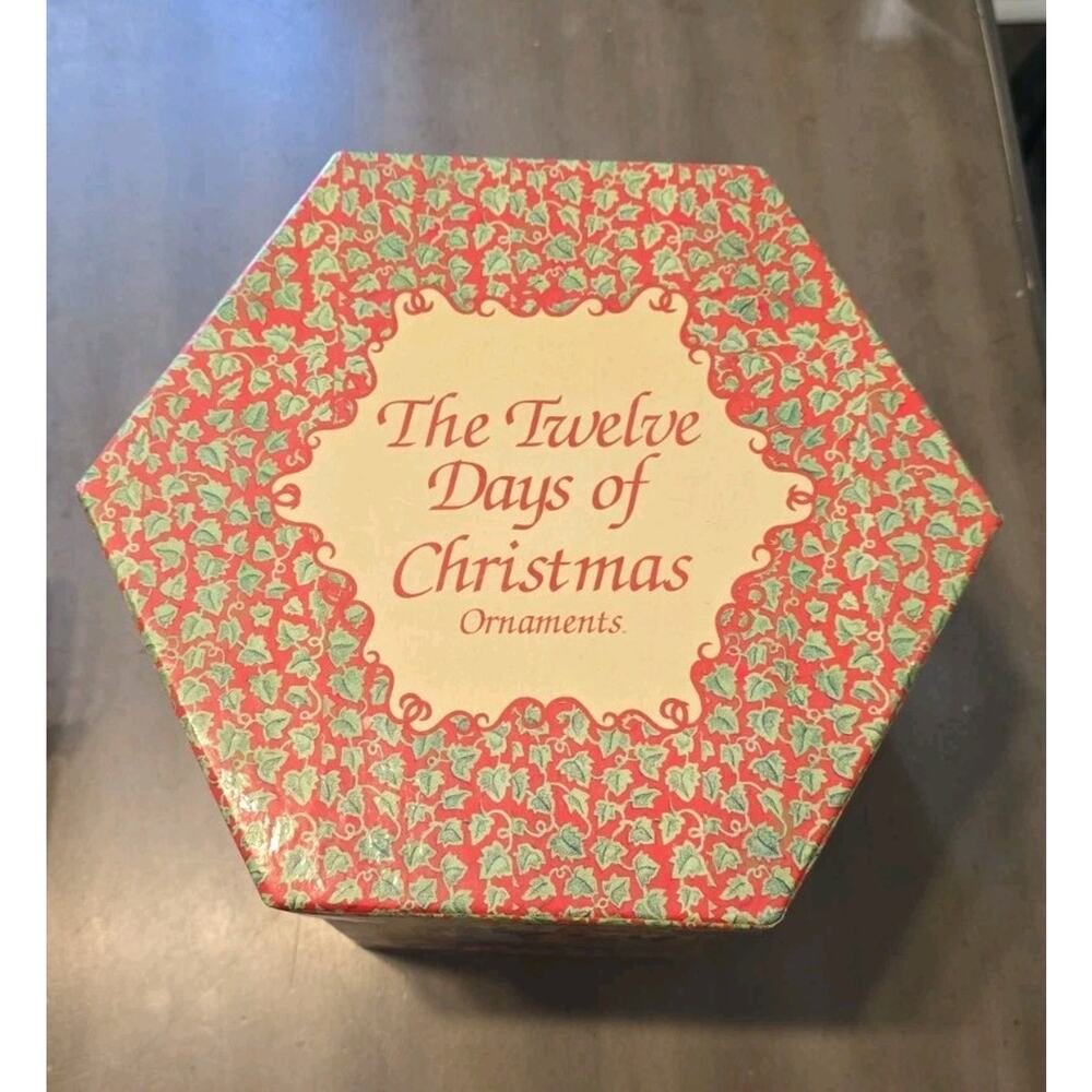 Vintage 12 days of Christmas 3" ornaments In Original Box.